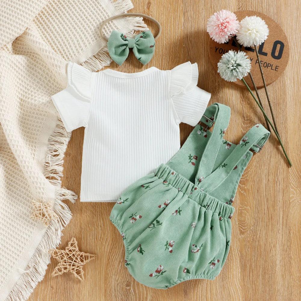 Conjuntinho Infantil Hana Blusa e Jardineira Verde