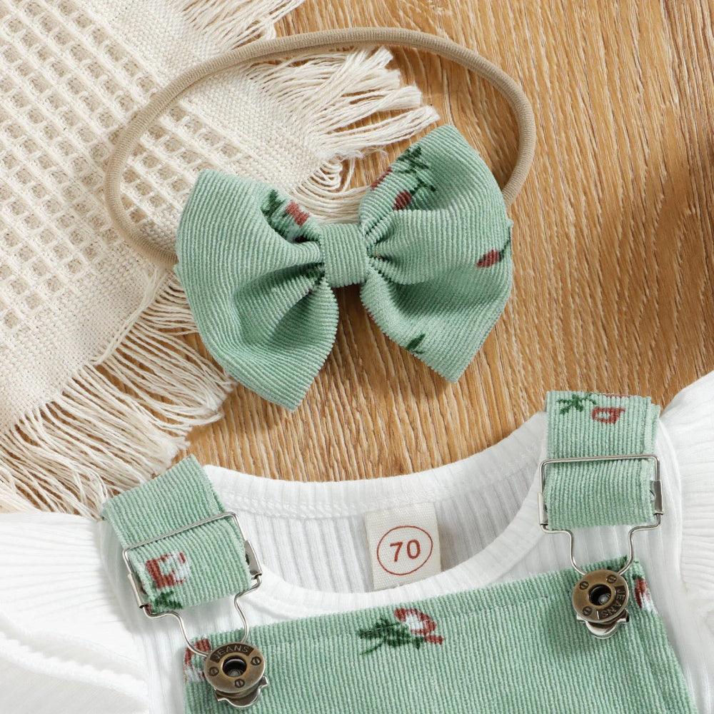 Conjuntinho Infantil Hana Blusa e Jardineira Verde