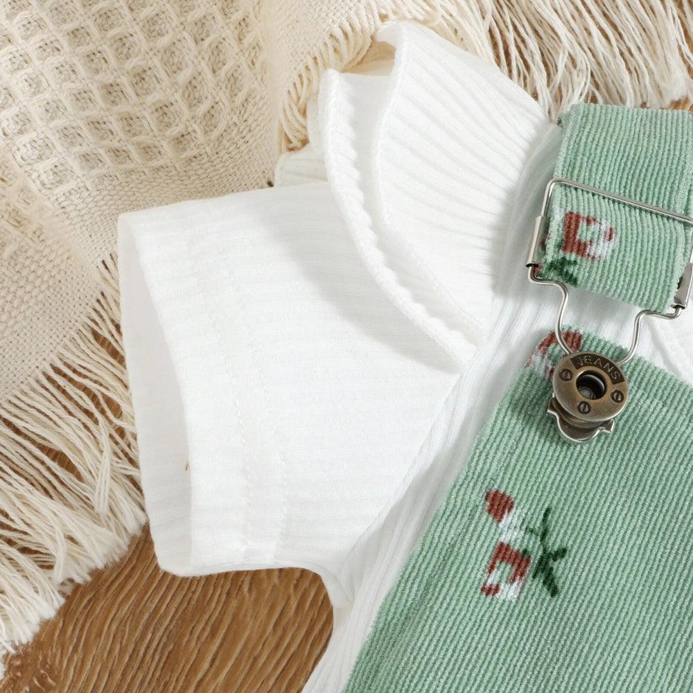 Conjuntinho Infantil Hana Blusa e Jardineira Verde