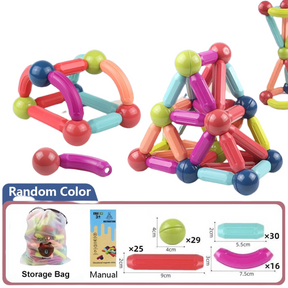 Blocos de Brinquedo Magnéticos – Bolas Magnéticas Educacionais para Criatividade e Concentração