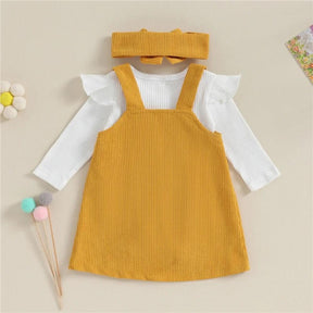 Conjuntinho Infantil Lili Body e Vestido Amarelo