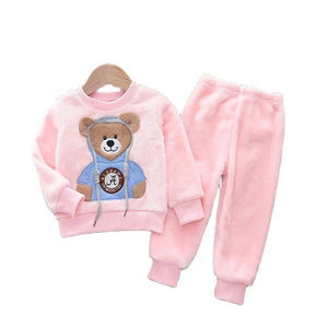 Conjunto de frio infantil Urso Azulão - Rosa