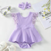 Vestidinho Sisi com Rendas Roxo