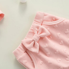 Conjunto Infantil Corações Blusa e Calça Rosa