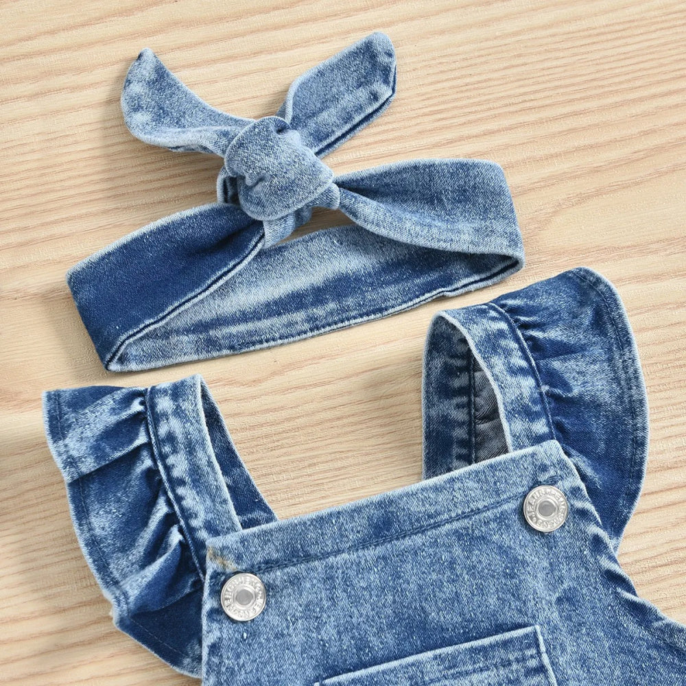 Romperzinho Infantil Jeans Arco-Íris