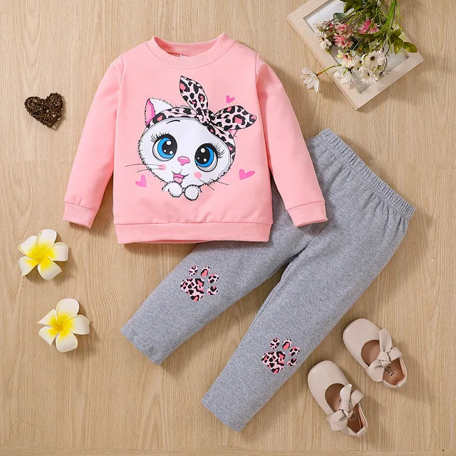 Conjunto de Frio Infantil Gatinho Cinza