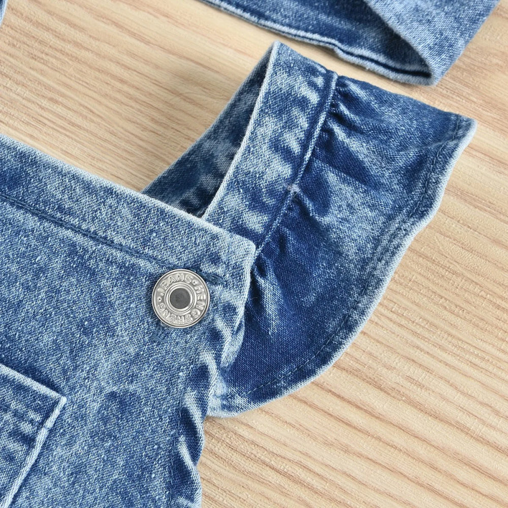 Romperzinho Infantil Jeans Arco-Íris