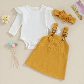 Conjuntinho Infantil Lili Body e Vestido Amarelo