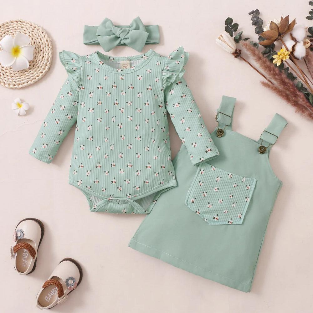 Conjunto Infantil Mila Body e Vestido Verde