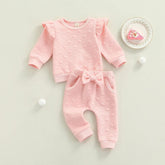 Conjunto Infantil Corações Blusa e Calça Rosa