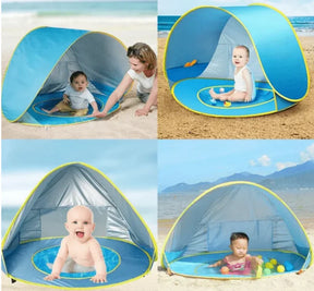 Barraca de Praia com Piscina Portátil para Bebê BabyBeach | Proteção UV 50 + UPF