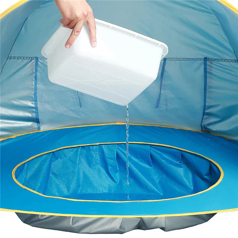 Barraca de Praia com Piscina Portátil para Bebê BabyBeach | Proteção UV 50 + UPF