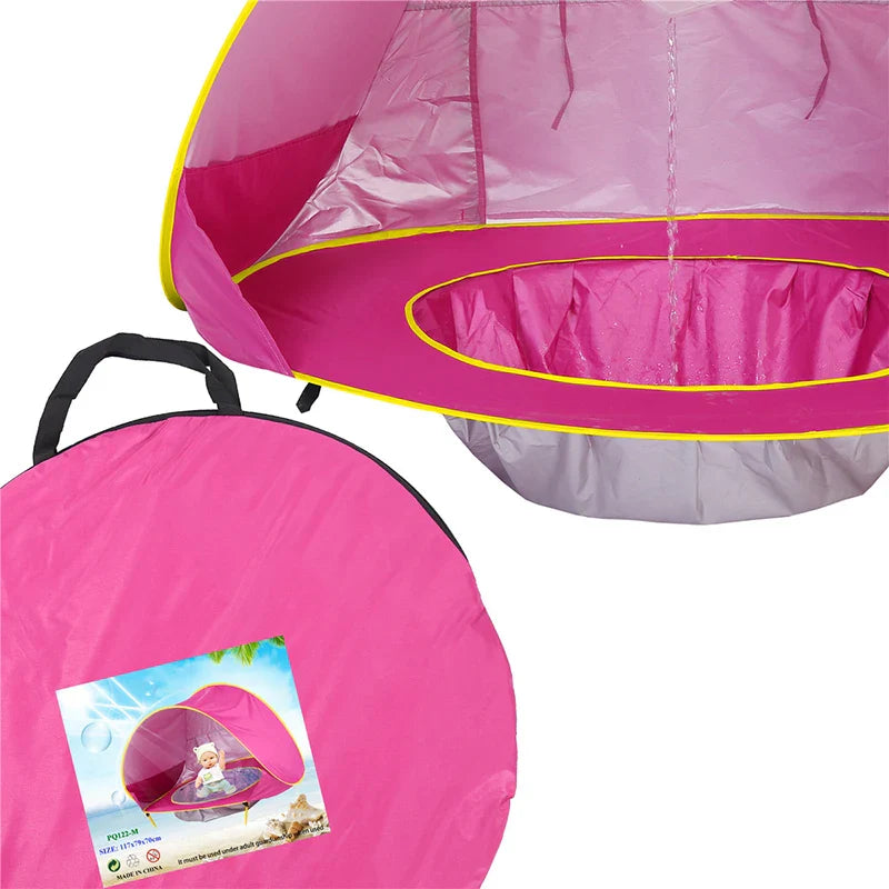 Barraca de Praia com Piscina Portátil para Bebê BabyBeach | Proteção UV 50 + UPF