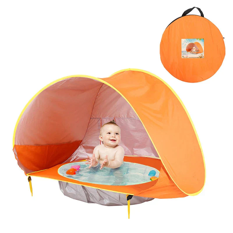 Barraca de Praia com Piscina Portátil para Bebê BabyBeach | Proteção UV 50 + UPF