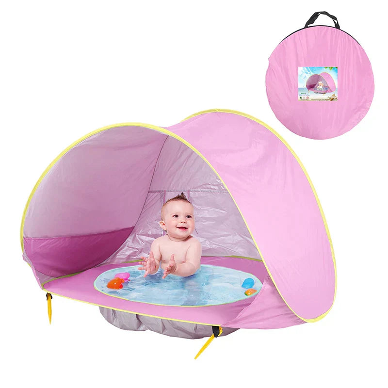 Barraca de Praia com Piscina Portátil para Bebê BabyBeach | Proteção UV 50 + UPF