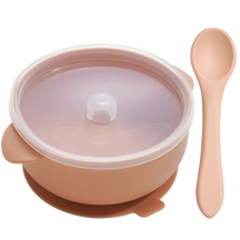 Bowl de Silicone Redondo com Tampa e Colher MimoBaby | Introdução Alimentar | Livre de BPA