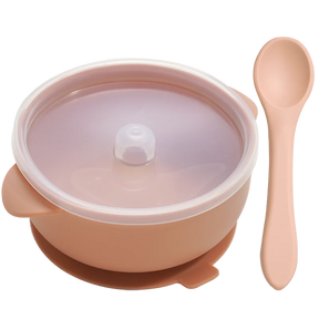 Bowl de Silicone Redondo com Tampa e Colher MimoBaby | Introdução Alimentar | Livre de BPA