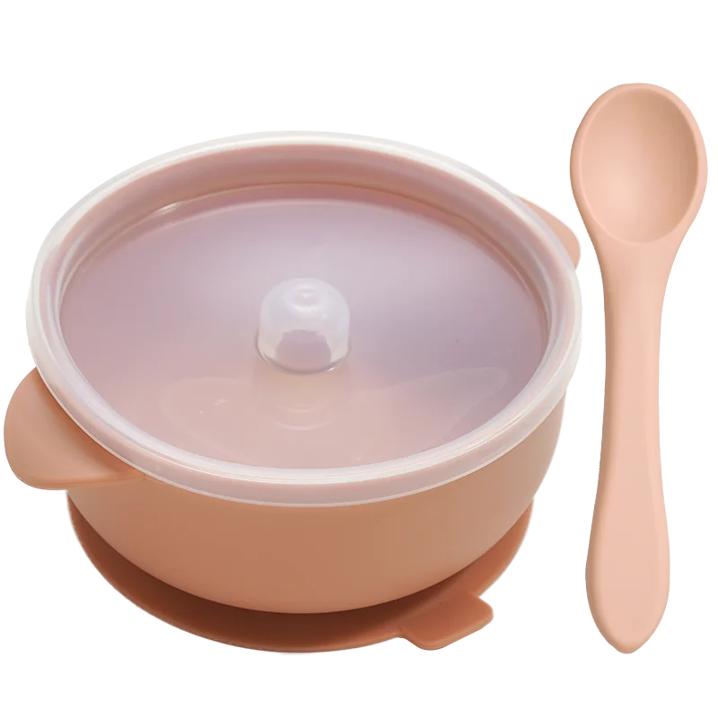 Bowl de Silicone Redondo com Tampa e Colher MimoBaby | Introdução Alimentar | Livre de BPA