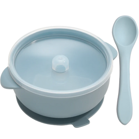 Bowl de Silicone Redondo com Tampa e Colher MimoBaby | Introdução Alimentar | Livre de BPA