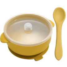 Bowl de Silicone Redondo com Tampa e Colher MimoBaby | Introdução Alimentar | Livre de BPA