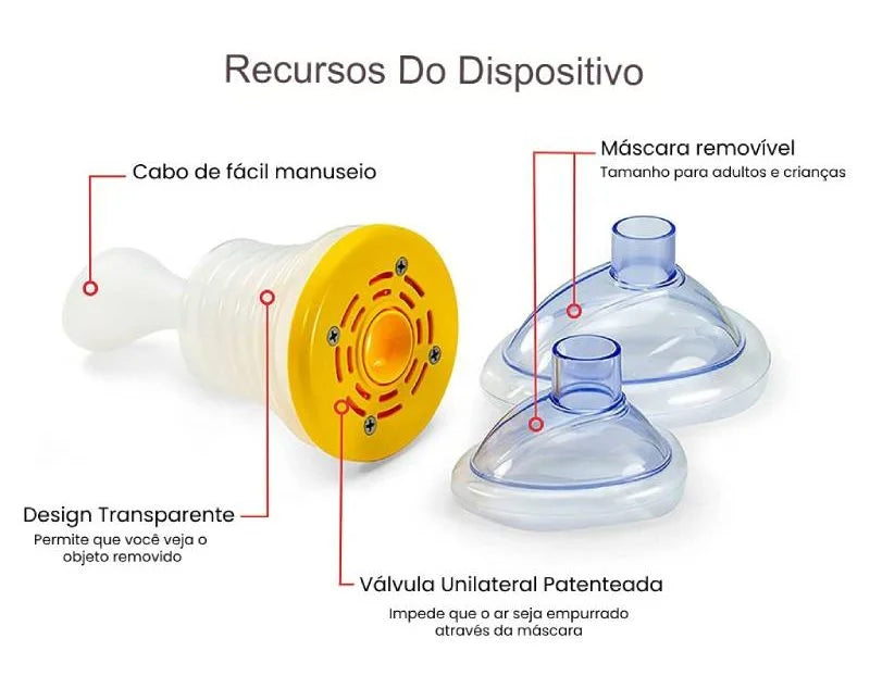 Desengasgador Para Primeiros Socorros Portátil MaxProtect | Selo da Anvisa