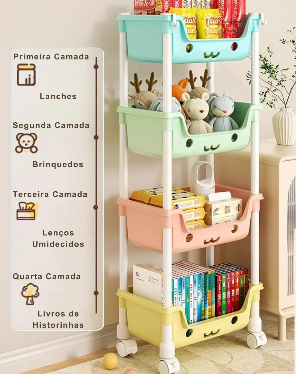 Estante Organizadora de Brinquedo Infantil Multiuso PratiKids - 1 a 4 Camadas