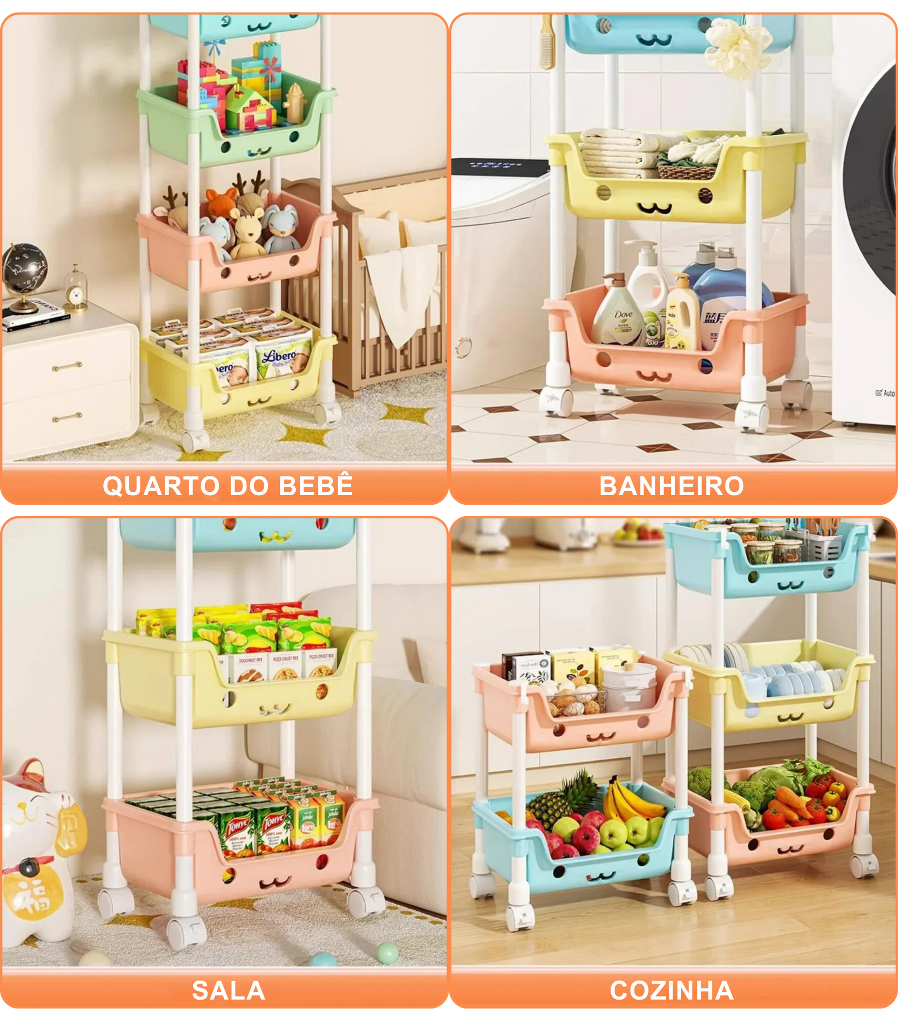 Estante Organizadora de Brinquedo Infantil Multiuso PratiKids - 1 a 4 Camadas