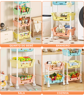 Estante Organizadora de Brinquedo Infantil Multiuso PratiKids - 1 a 4 Camadas