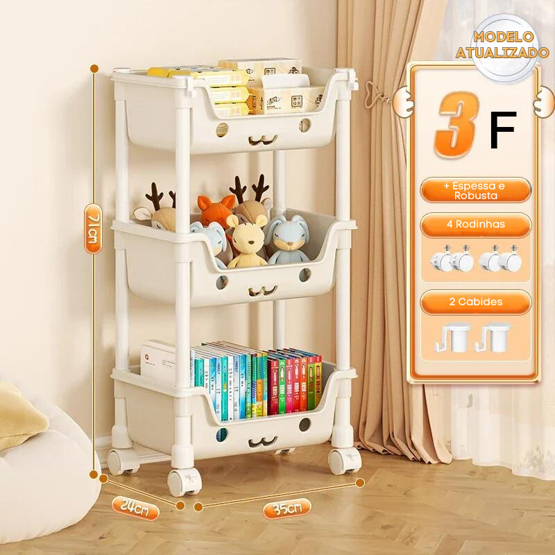 Estante Organizadora de Brinquedo Infantil Multiuso PratiKids - 1 a 4 Camadas