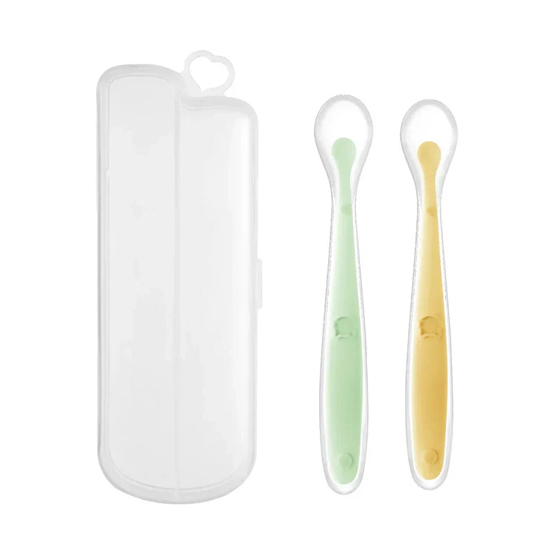 Kit 2 Colheres de Silicone Infantil ForBaby | Flexível, Resistente e Não Machuca