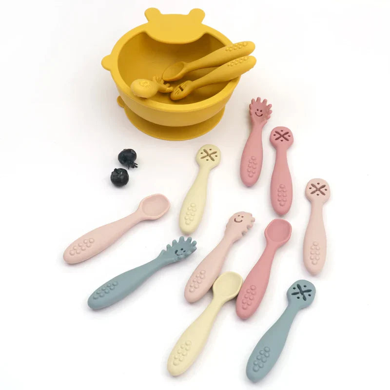 Kit 3 Colheres de Silicone Infantil para Introdução Alimentar NutriEver | Livre de BPA