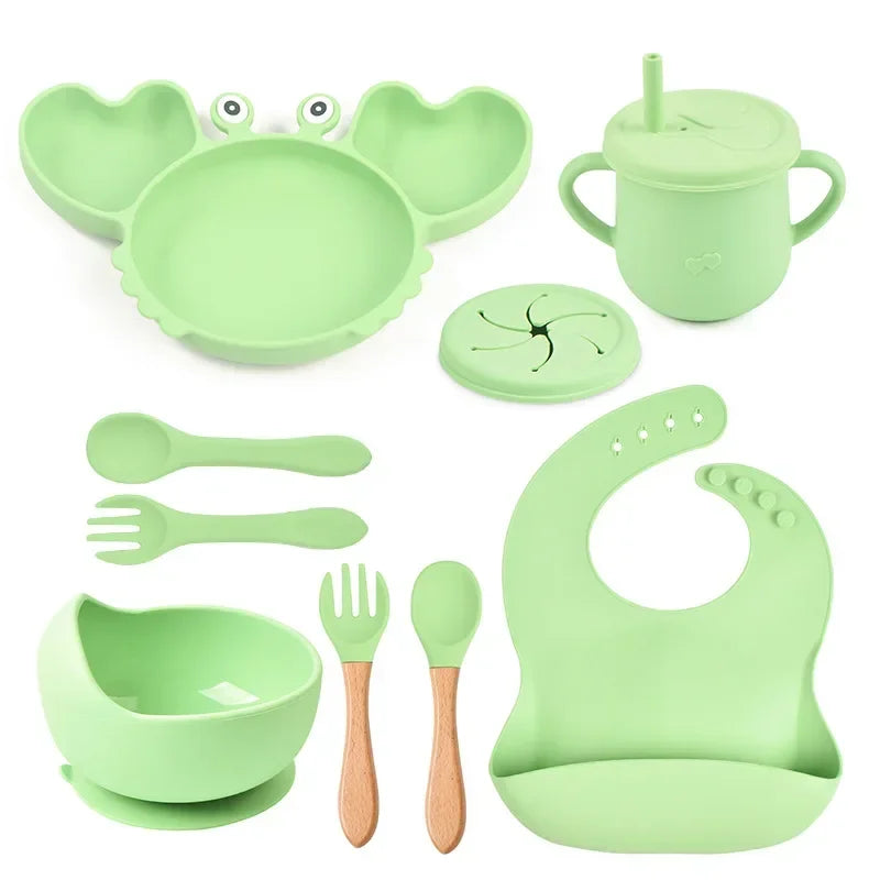 Kit Caranguejo Introdução Alimentar em Silicone BabyNutri | Livre de BPA | 9 Peças