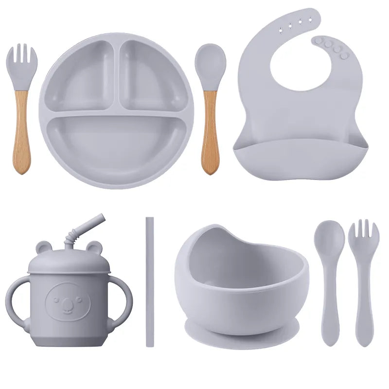 Kit Introdução Alimentar Silicone 9 Peças NutriBaby | Livre de BPA