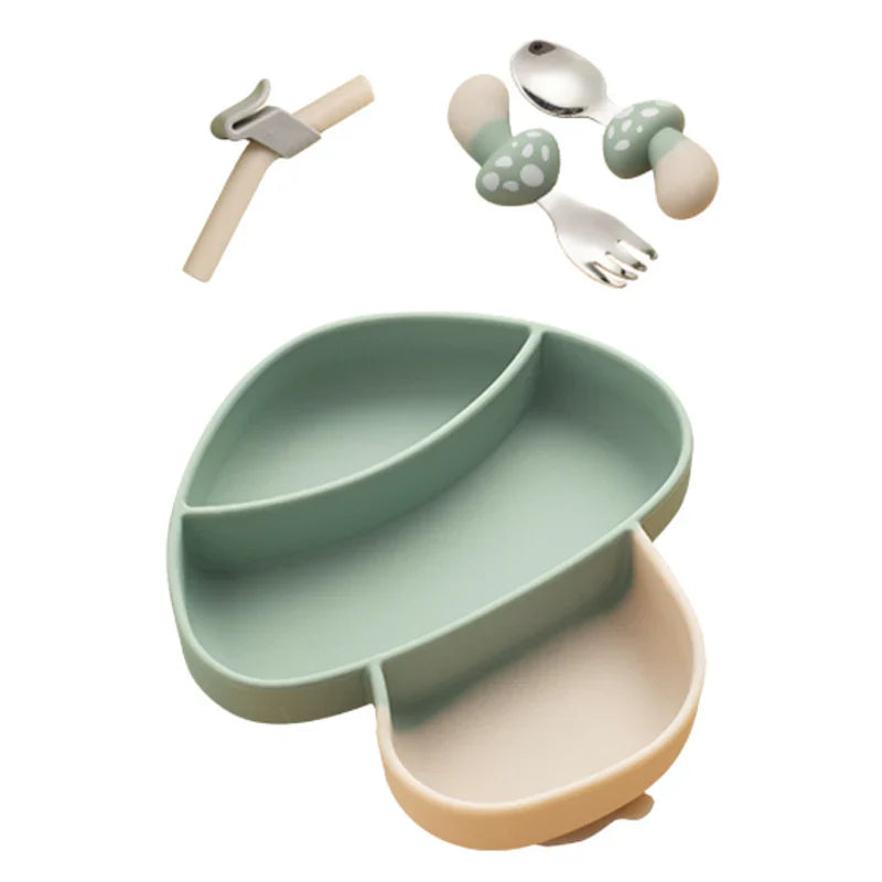 Kit Introdução Alimentar de Silicone Cogumelo DearBaby | 5 Peças