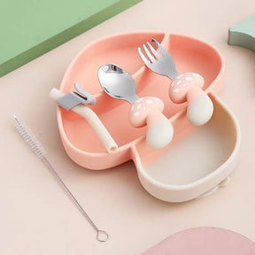 Kit Introdução Alimentar de Silicone Cogumelo DearBaby | 5 Peças