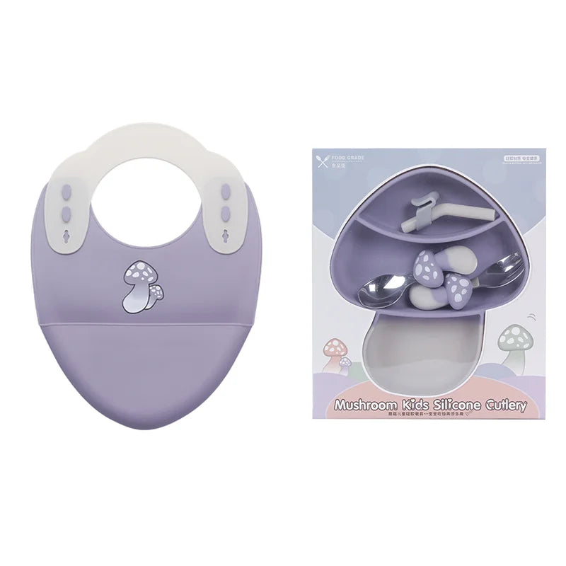 Kit Introdução Alimentar de Silicone Cogumelo DearBaby | 5 Peças