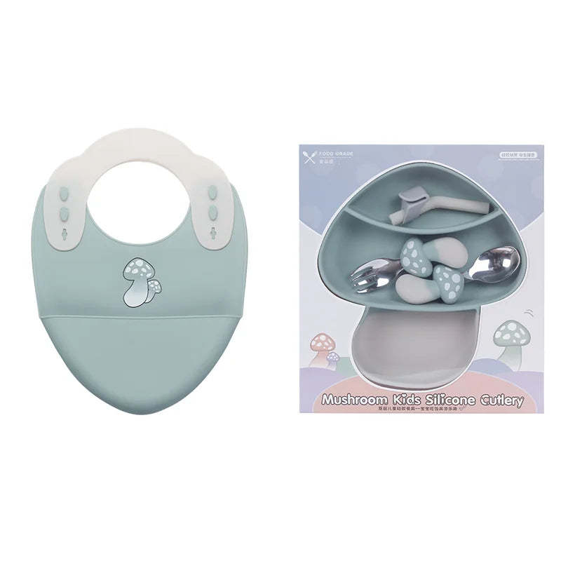 Kit Introdução Alimentar de Silicone Cogumelo DearBaby | 5 Peças