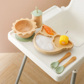 Kit Introdução Alimentar em Bambu e Ventosa Bambini | 5 Peças