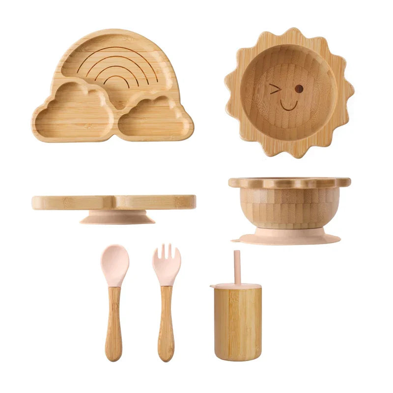 Kit Introdução Alimentar em Bambu e Ventosa Bambini | 5 Peças