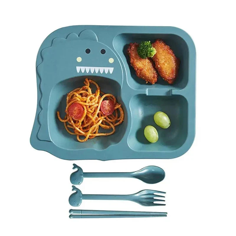 Kit Pratinho de Plástico Dinossauro Para Introdução Alimentar Forbaby | Livre de BPA