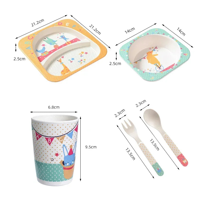 Kit Refeição para Bebê em Fibra de Bambu 5 Peças BabyBlend | Livre de BPA