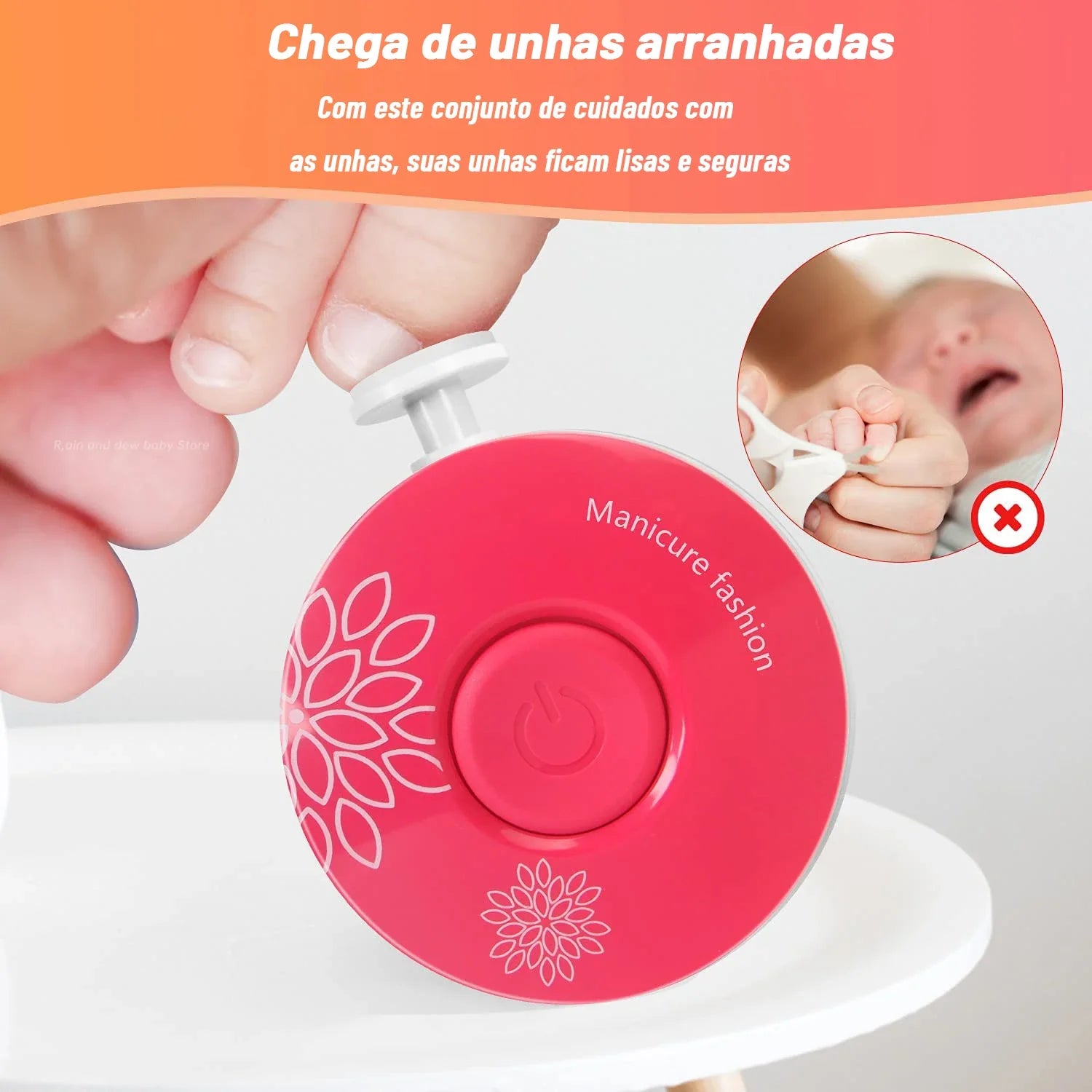 Lixador de Unhas Elétrico para Bebês e Crianças CareBaby + Brinde Especial Para os Pais