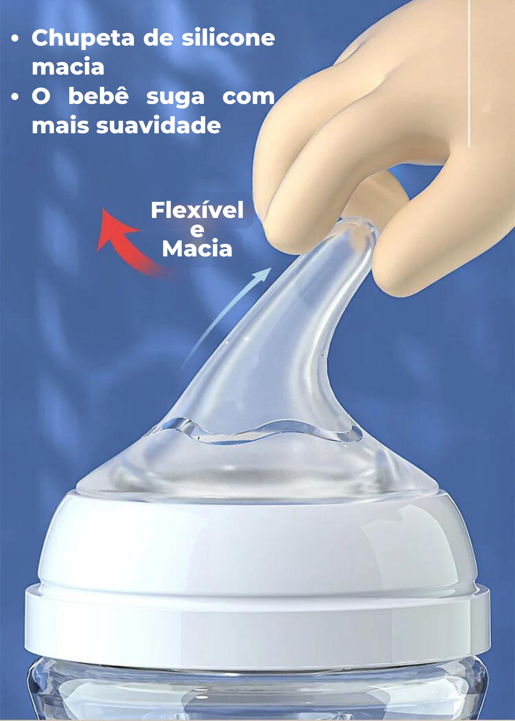 Mamadeira de Vidro Anti-flatulência para Bebê 90/160ml BabyCare | Livre de BPA