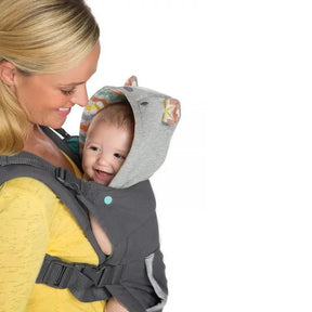 Mochila Canguru Para Carregar Bebê com Capuz de Ursinho de Pelúcia - Cuddlebag