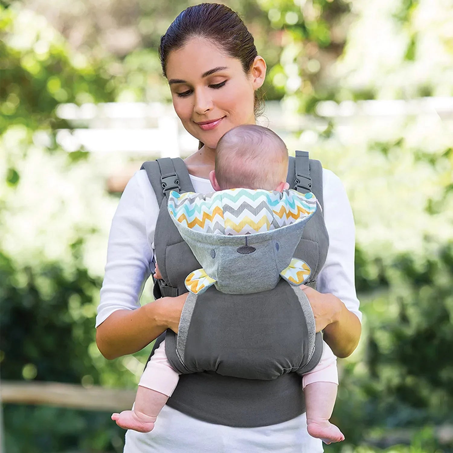 Mochila Canguru Para Carregar Bebê com Capuz de Ursinho de Pelúcia - Cuddlebag