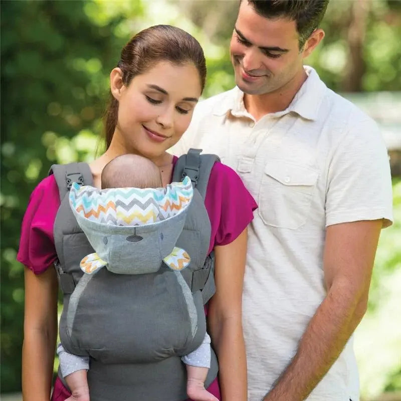 Mochila Canguru Para Carregar Bebê com Capuz de Ursinho de Pelúcia - Cuddlebag