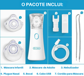 Nebulizador Inalador Silencioso Portátil AirVital | Adulto e Infantil