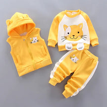 Conjunto de Frio Infantil Italia - Cinza com Marrom Escuro