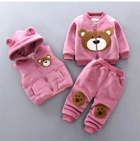 Conjunto de Frio Infantil Italia - Cinza com Urso Grande