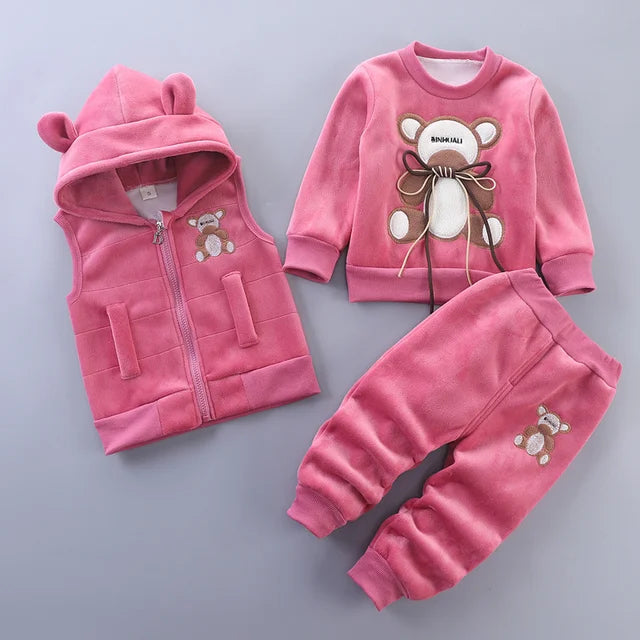 Conjunto de Frio Infantil Italia - Cinza com Marrom Escuro